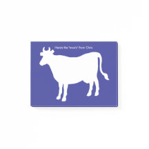Funny Cow "Hier is het Blauwe Monogram van de Moo"
