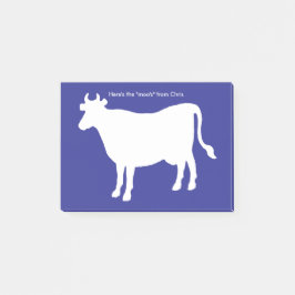 Funny Cow "Hier is het Blauwe Monogram van de Moo" Post-it® Notes