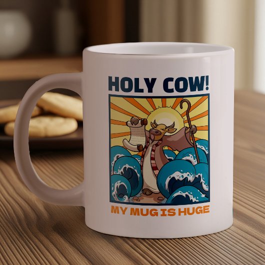 Funny Cow Holy Cow! My Mug Is Huge Epic Cartoon Grote Koffiekop
