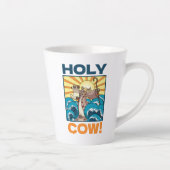 Funny Cow Holy Cow! Visual Pun Animal Cartoon Latte Mok (Rechts)