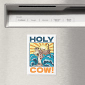 Funny Cow Holy Cow! Visual Pun Animal Cartoon Magneet (Insitu (Vaatwasser))