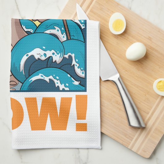 Funny Cow Holy Cow! Visual Pun Animal Cartoon Theedoek (Quarter Fold)