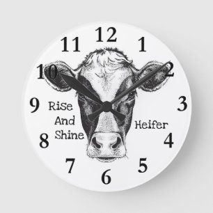 Funny Cow Home Decor Ronde Klok