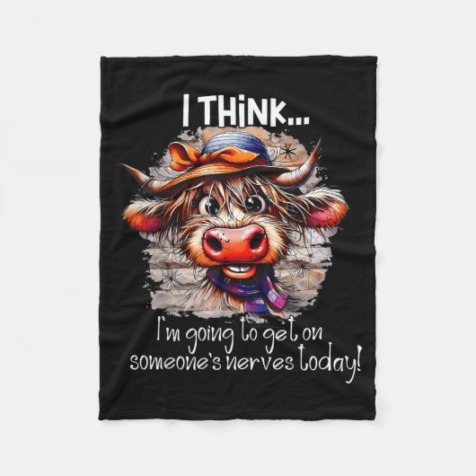 Funny Cow I Think I'm Gonna Get On Someone's Nerve Fleece Deken (Voorkant)