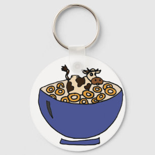 Funny Cow in Bowl van geroosterde haver Sleutelhanger