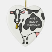 Funny Cow-kerstversiering Keramisch Ornament (Rechts)