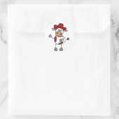 Funny Cow met rood cowboy Pet Ronde Sticker (Tas)