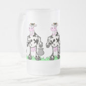 FUNNY COW "MOK" MATGLAS BIERPUL (Voorkant links)