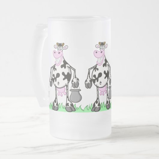 FUNNY COW "MOK" MATGLAS BIERPUL (Voorkant links)