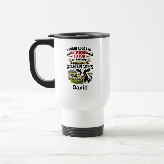 Funny Cow Mug – Thinking About Holstein Cows Reisbeker (Links)