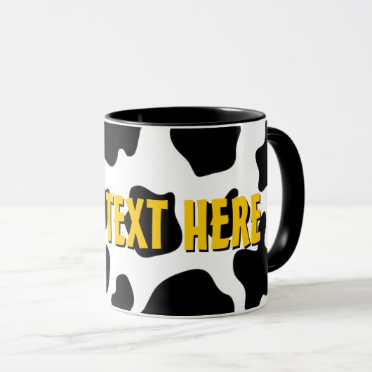 Funny Cow print mok koffie | Dierpatroon Boerderij (Voorkant rechts)