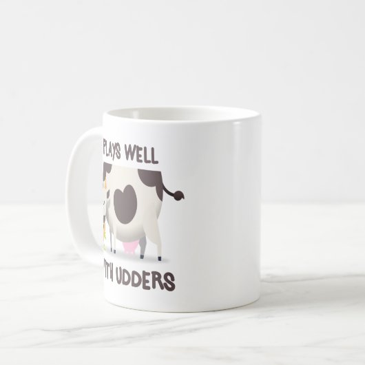 Funny Cow Pun Coffee Mok (Voorkant links)