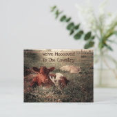 Funny Cow Rustic Country Boerderij Moving Aankondigingskaart (Staand voorkant)