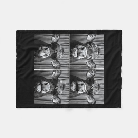 Funny Cow Sungles  Fleece Deken (Voorkant (Horizontaal))