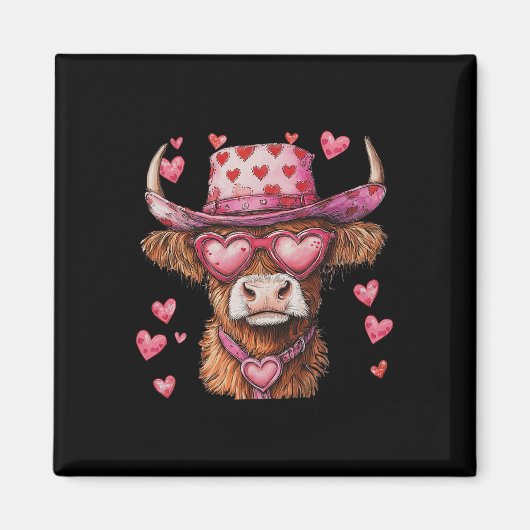 Funny Cow Valentine Mens Womens Kids  Magneet (Voorkant)