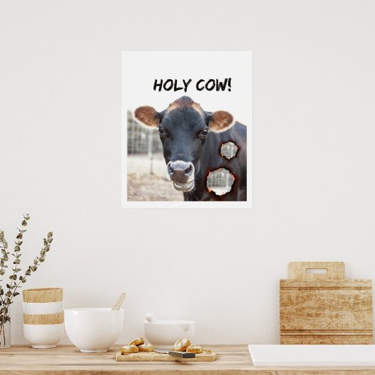 funny cow wall art poster (Keuken)