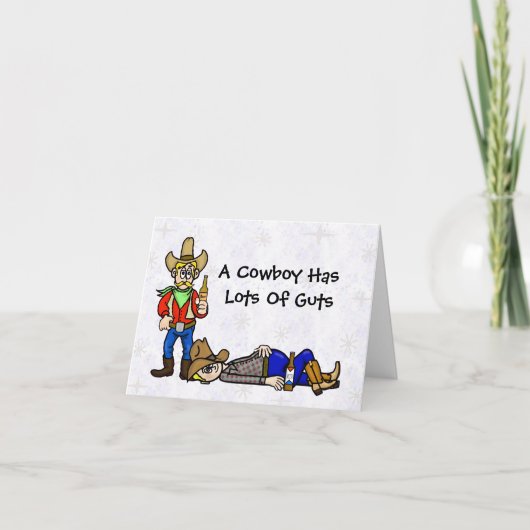 Funny Cowboy Beer Drink Kaart (Voorkant)