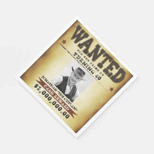 Funny Cowboy Birthday Party Theme Gezocht Poster Servet (Hoek)