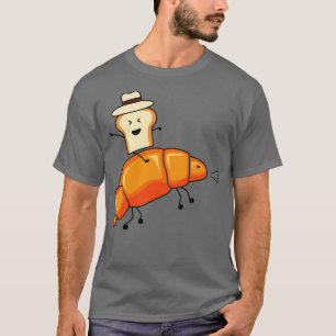 Funny Cowboy Bread Toast Riding Croissant Horse T-shirt