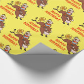 Funny Cowboy Bull Rider Birthday Wrapping Paper Cadeaupapier (Hoek)