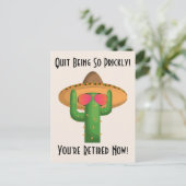 Funny Cowboy Cactus Western Thema Pensioen Briefkaart (Staand voorkant)