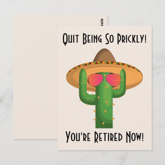 Funny Cowboy Cactus Western Thema Pensioen Briefkaart (Voorkant / Achterkant)