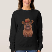 Funny Cowboy Capybara Kids Retro Graphic Trui (Voorkant)