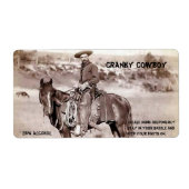 Funny, , Cowboy, Eigen Wijnlabel Etiket (Voorkant)