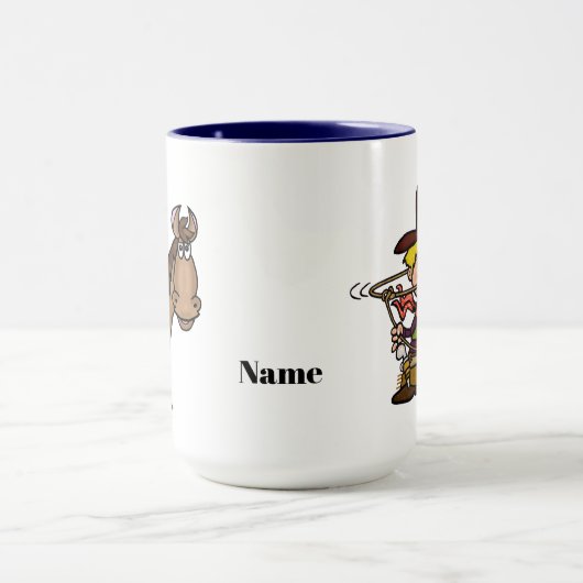 Funny Cowboy en zijn Mok van paarden (Midden)