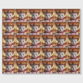 Funny Cowboy Ferret Westerne Stijl Verjaardag Cadeaupapier (Vlak)
