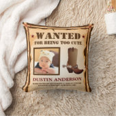 Funny Cowboy Foto Gezochte Poster Baby Birth Stats Kussen (Deken)