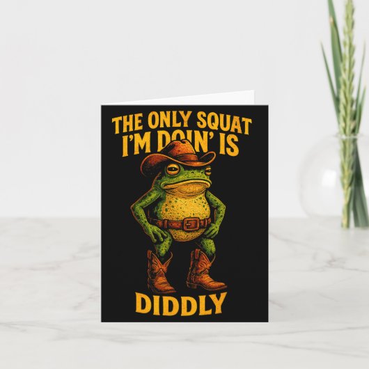 Funny Cowboy Frog Graphic The Only Squat I’m Doin’ Kaart (Voorkant)