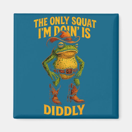 Funny Cowboy Frog Graphic The Only Squat I’m Doin’ Magneet (Voorkant)