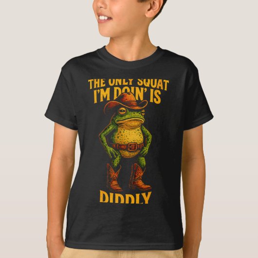 Funny Cowboy Frog Graphic The Only Squat I’m Doin’ T-shirt (Voorkant)
