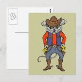 Funny Cowboy Mouse Briefkaart (Voorkant / Achterkant)
