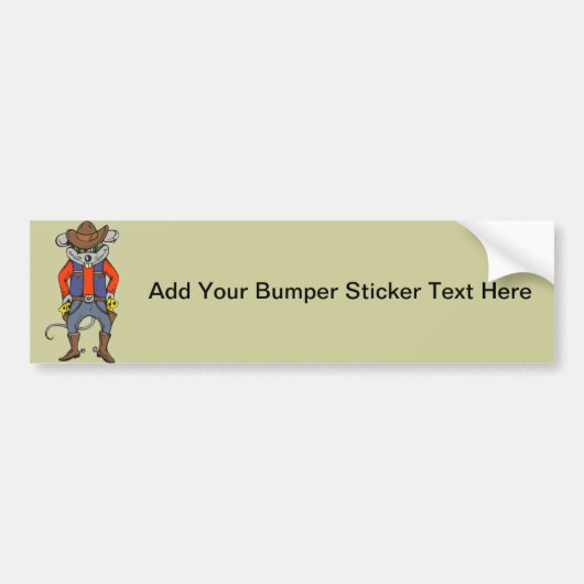 Funny Cowboy Mouse Bumpersticker (Voorkant)