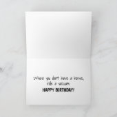 Funny Cowboy Pet Cat op een Vacuum Birthday Kaart (Binnen)