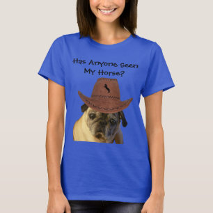 Funny Cowboy Pug Dog T-shirt