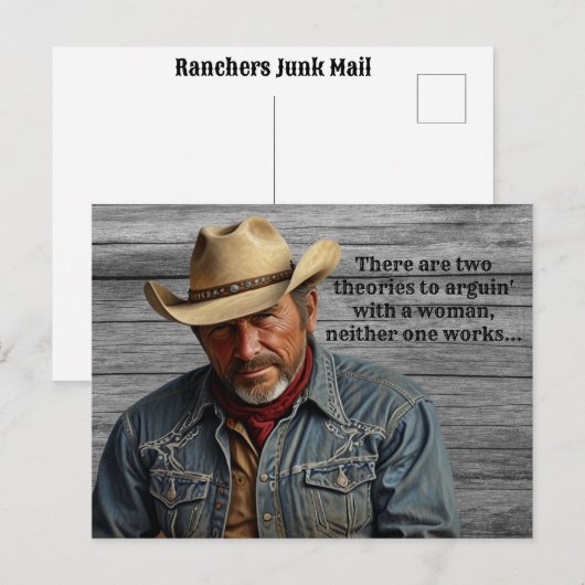 Funny Cowboy Quote Ranchers Boerderij Land Western Briefkaart (Voorkant / Achterkant)