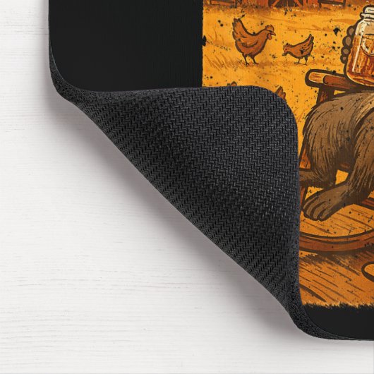 Funny Cowboy Raccoon, Y'all Mind If I Do Some Loll Muismat (Hoek)