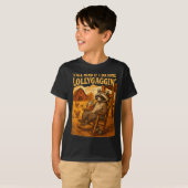 Funny Cowboy Raccoon, Y'all Mind If I Do Some Loll T-shirt (Voorkant volledig)