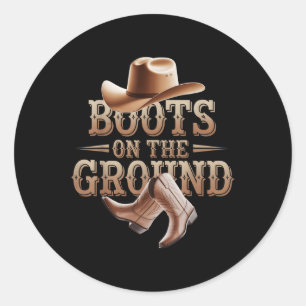 Funny Cowgirl Boots Bling Women Cute Love Country Ronde Sticker