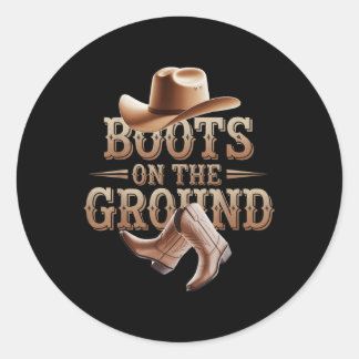 Funny Cowgirl Boots Bling Women Cute Love Country Ronde Sticker