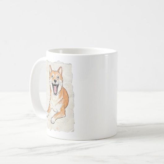 Funny Coworker Gift - Internal Screaming Shiba Inu Koffiemok (Voorkant links)