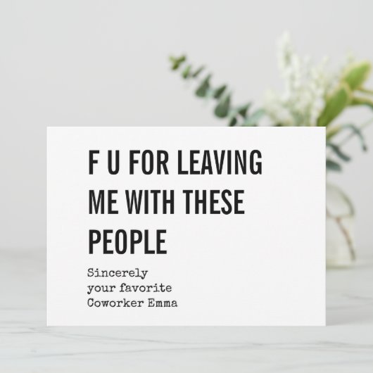 Funny Coworker Goodbye Pensioen Kaart (Staand voorkant)