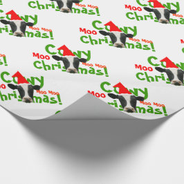 Funny Cowy Kerstkerstman Pattern Cadeaupapier