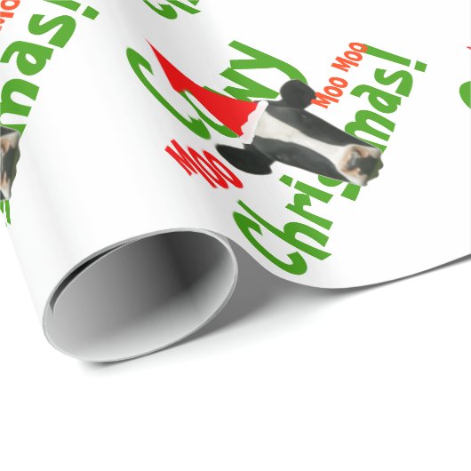 Funny Cowy Kerstkerstman Pattern Cadeaupapier (Rol Hoek)