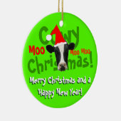 Funny Cowy-kerstkerstmankoe Keramisch Ornament (Rechts)
