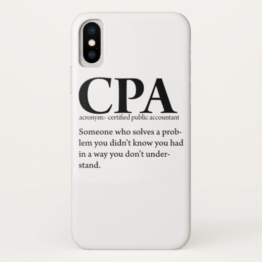 Funny CPA Certified Public Accountant Definition Case-Mate iPhone Case (Achterkant)
