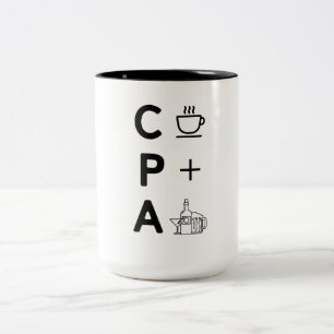Funny CPA Certified Public Accountant Tax Season Tweekleurige Koffiemok